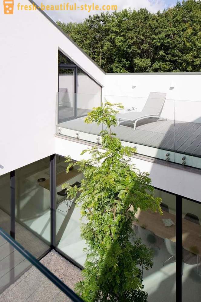 Интериорът на къщата със зелен вътрешен двор