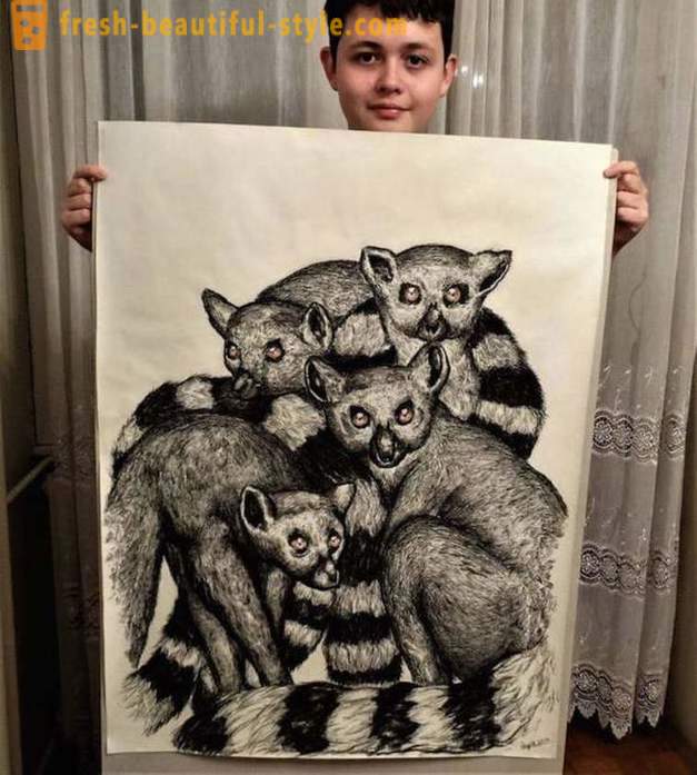 Сръбски тийнейджър прави прекрасни портрети на животни с помощта на молив или химикалка