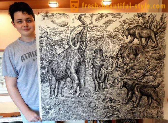 Сръбски тийнейджър прави прекрасни портрети на животни с помощта на молив или химикалка