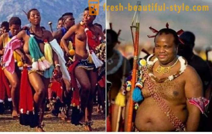 Holiday тръстика и девственици парад в Свазиленд