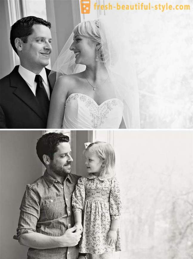 Баща и дъщеря пресъздадени сватбените снимки след смъртта на майка ми