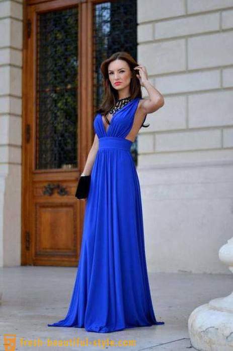 От какво да облека синята рокля на пода: съвети и снимки