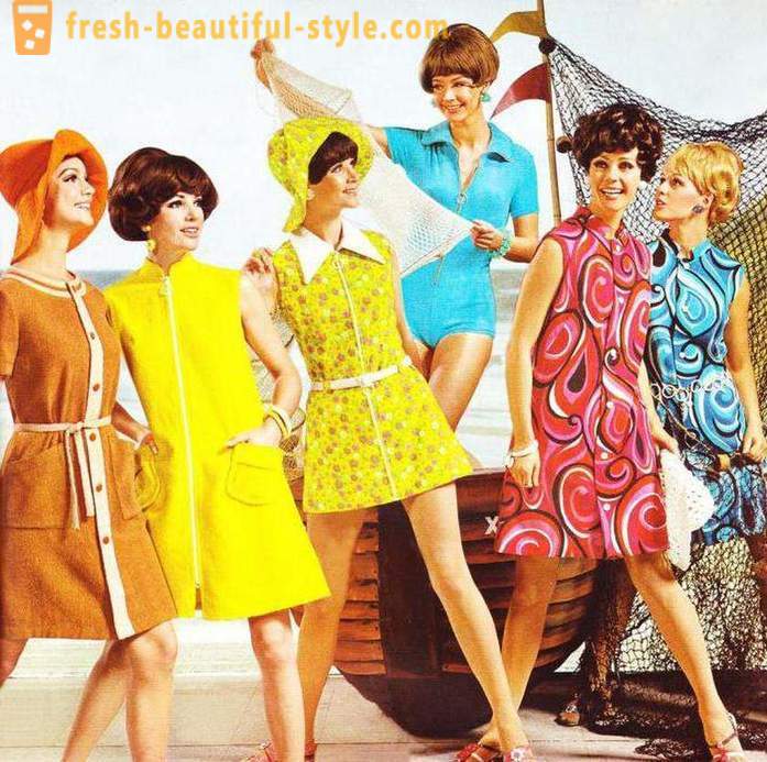 Облечи в стила на 60-те години. рокля на модела