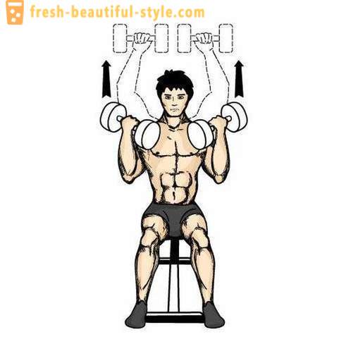 Методи на мускулна маса: натиснете Арнолд