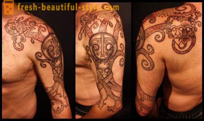 Славянски мъжки татуировка на ръката му